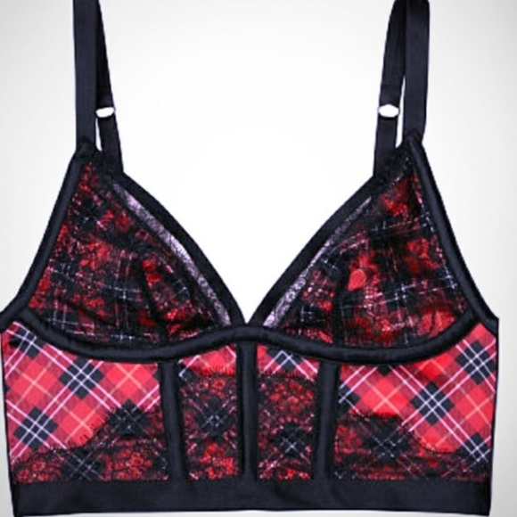 Victoria’s Secret Longline Plaid Lace Bustier Crop - Picture 5 of 10